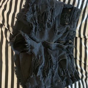 Black Ripped A&E shorts